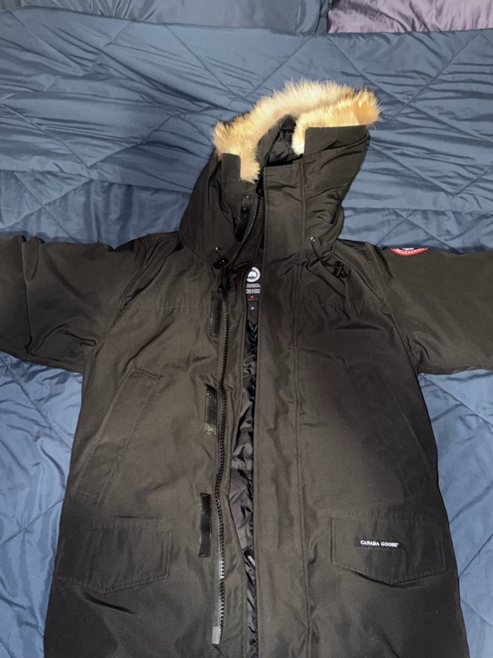 Canada Goose Black Down Parka with Fur-Trim Hood